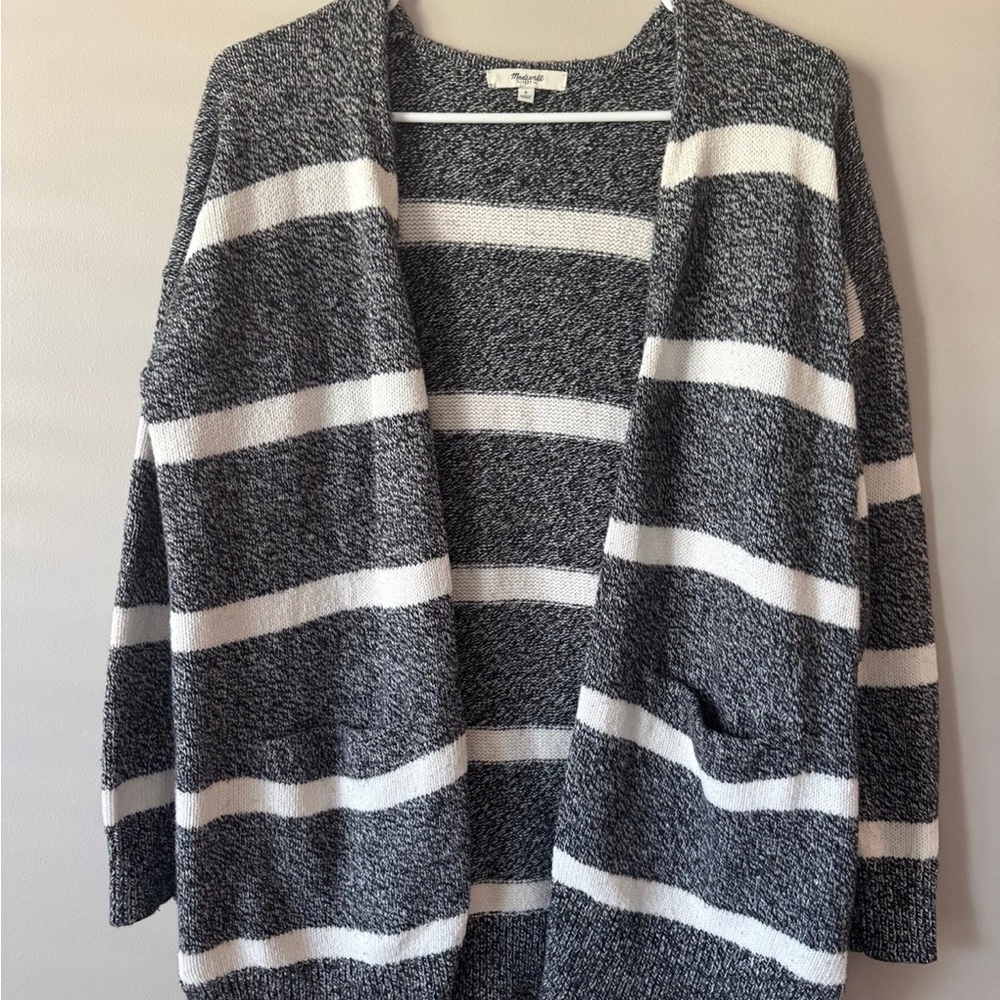 Madewell Striped Open Front Cardigan – Size Small